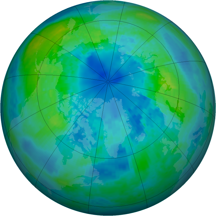 Arctic ozone map for 10 October 2004